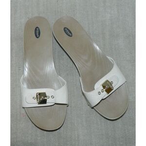 Dr.  Scholls Sandals Shoes Size 10 White Snakeskin‎ Classics Clogs Made In Italy